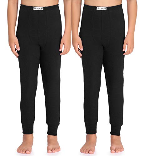 Timone Jungen Lange Unterhose TI30-128 ((2er Pack) Schwarz, 122) von Timone
