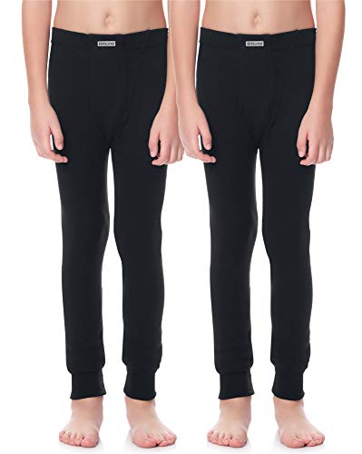Timone Jungen Lange Unterhose TISS1001 ((2er Pack) Schwarz, 128) von Timone