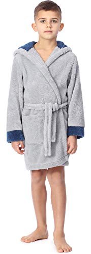 Timone Kinder Bademantel mit Kaputze KIDS (Grau/Jeans (717/654), 110-116) von Timone