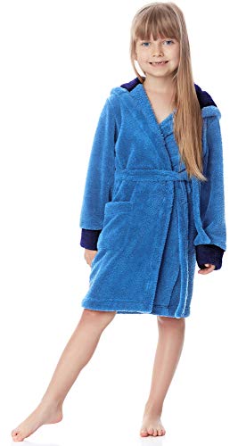 Timone Kinder Bademantel mit Kaputze KIDS (Blau/Navyblau (652/616), 110-116) von Timone