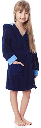 Timone Kinder Bademantel mit Kaputze KIDS (Navyblau/Blau/Blau (616/652/652), 110-116) von Timone