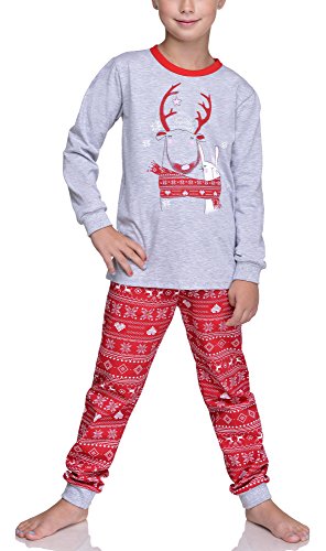 Timone Mädchen Schlafanzug TITR433/434v2 (Grau/Rot, 134) von Timone