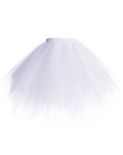 Timormode Tutu 50er Tüllrock Reifrock Kurz Tanzkleid Unterrock Blase Rockabilly Petticoat Ballett Creme M von Timormode