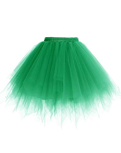 Timormode Tutu 50er Tüllrock Reifrock Kurz Tanzkleid Unterrock Blase Rockabilly Petticoat Ballett Grün M von Timormode