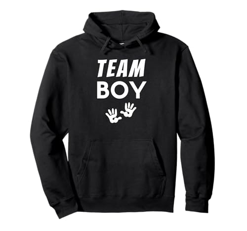 Team Boy Hands Gender Reveal Baby Shower Party Blau Pullover Hoodie von Timoun