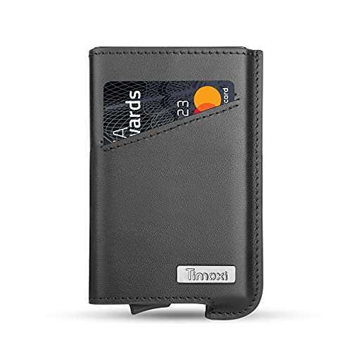 Timoxi Kartenetui Kreditkartenetui für Herren Echtes Leder Geldbörse Slim Wallet mit RFID Schutz bis 9 Karten Portmonee Geldbeutel von Timoxi