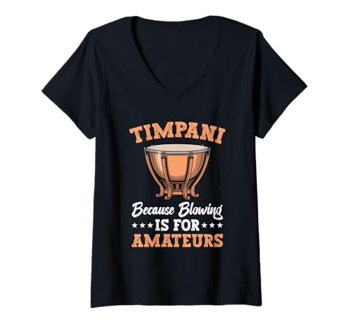 Damen Paukenspieler Percussion Abschnitt Blowing Timpanist T-Shirt mit V-Ausschnitt Damen Paukenspieler Percussion Abschnitt Blowing Timpanist T-Shirt mit V-Ausschnitt von Timpani Design For Timpanist & Kettle Drum Player