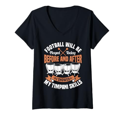 Damen Schlagzeuger, Schlagzeuger, Sektion My Skills, Pauken T-Shirt mit V-Ausschnitt Damen Schlagzeuger, Schlagzeuger, Sektion My Skills, Pauken T-Shirt mit V-Ausschnitt von Timpani Design For Timpanist & Kettle Drum Player