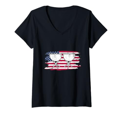 Damen Timpanist Kettle Drum Player Musiker Instrument Pauke T-Shirt mit V-Ausschnitt Damen Timpanist Kettle Drum Player Musiker Instrument Pauke T-Shirt mit V-Ausschnitt von Timpani Design For Timpanist & Kettle Drum Player