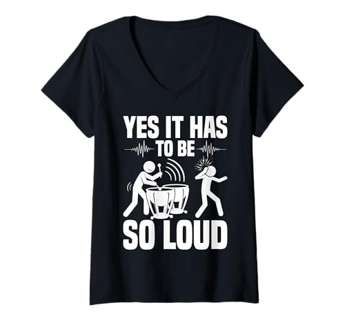 Damen Timpanist Percussion Section Instrument So Loud Pauke T-Shirt mit V-Ausschnitt Damen Timpanist Percussion Section Instrument So Loud Pauke T-Shirt mit V-Ausschnitt von Timpani Design For Timpanist & Kettle Drum Player