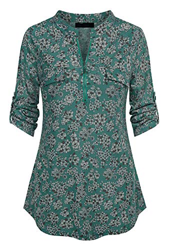 Damen Langarm V-Ausschnitt Blusehemd Casual Langarmshirt Loose Oberteile von Timuspo