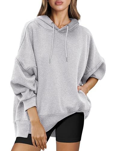 Timuspo Damen Hoodie mit Kapuze Langarm Kapuzenpullover Basic Pullover Oversize Sweatshirt Y2k Teenager Streetwear Oberteile Hoody Grau S Timuspo Damen Hoodie mit Kapuze Langarm Kapuzenpullover Basic Pullover Oversize Sweatshirt Y2k Teenager Streetwear Oberteile Hoody Grau S von Timuspo