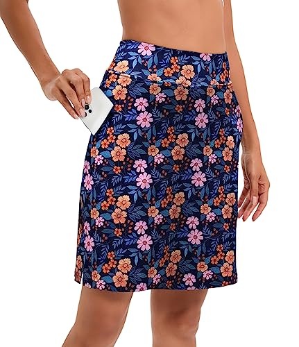 Timuspo Damen Hosen Skorts knielange Wanderröcke mit Taschen für Sport Tennis Golf von Timuspo