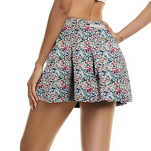 Timuspo Damen Hosenrock Sommer Plissee Tennis Skorts Laufrock Golfrock mit Tasche & Innenhose für UV-Schutz Outdoor-Reisen von Timuspo