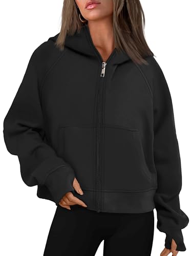 Timuspo Jacke Damen Sweatjacke Sweatshirtjacke Pullover Oberteile Kapuzenpullover Mantel Y2k Zip Up Hoodie College Jacke von Timuspo