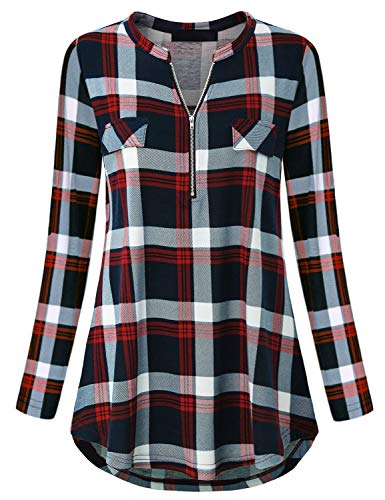 Timuspo Damen Langarm V-Ausschnitt Blusehemd Casual Langarmshirt Loose Oberteile von Timuspo