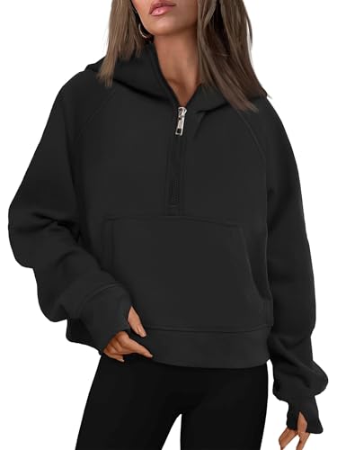 Timuspo Damen Kapuzenpullover Hoodie Sweatshirt mit Kapuze Kapuzenjacke mit Reißverschluss Outdoor Fitness Training Jogging Sport Style von Timuspo