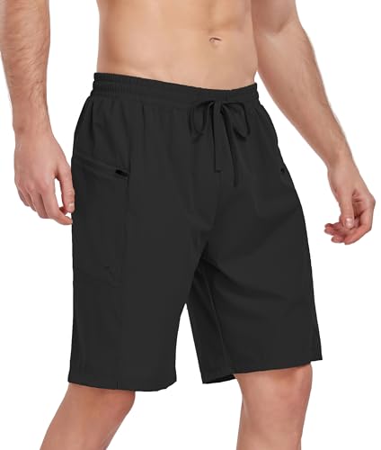 Timuspo Shorts Herren Badehose Jungen Schnell Trocknend Kurz Badeshorts Basketball Swimming Sport Outdoor Hike Drive Schwarz M von Timuspo