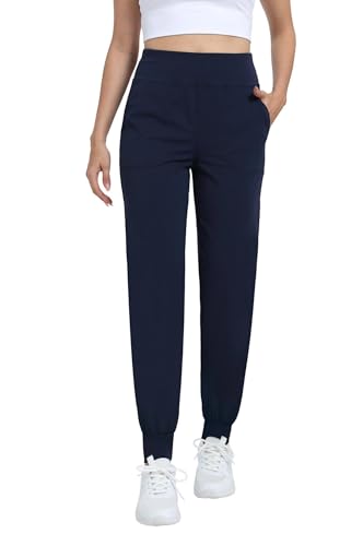 Timuspo Sweathose Damen Jogger Elastischer Sporthose Lang High Waist Yoga-Hosen Lockere Jogginghose Casual Marineblau S von Timuspo