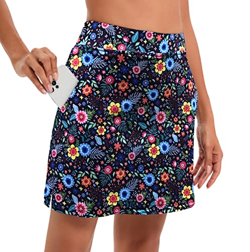 Timuspo Tennisrock Wanderrock Damen mit innenhose Kurze Skort Hosenrock Sommer Golfrock Sportrock Wanderrock mit 4 Taschen von Timuspo