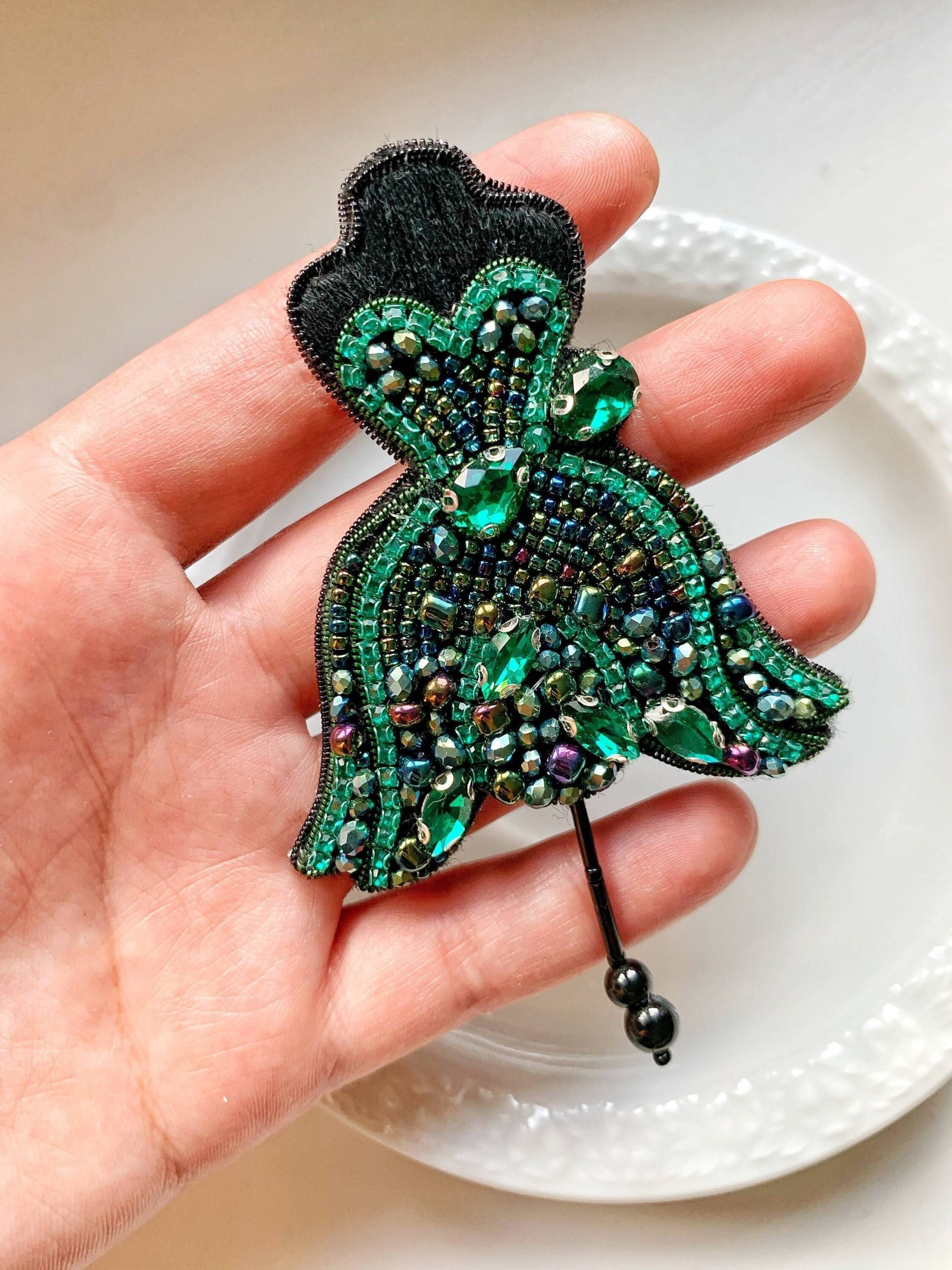 Handgemachte Perlen Brosche Kristall Anstecknadel von TinArtbytina