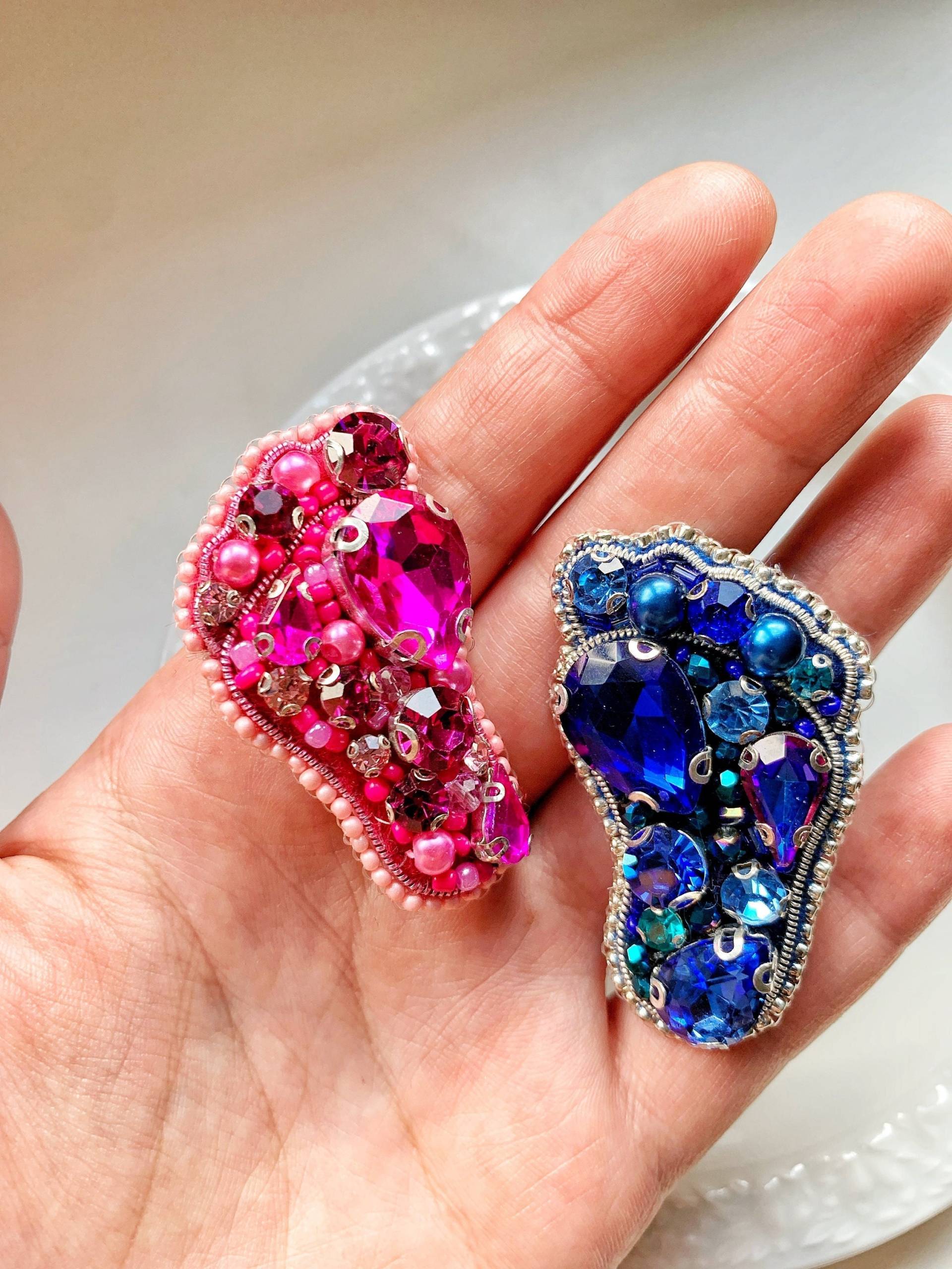 Handmade Perlen Baby Füße Brosche Neugeborene Geschenk von TinArtbytina