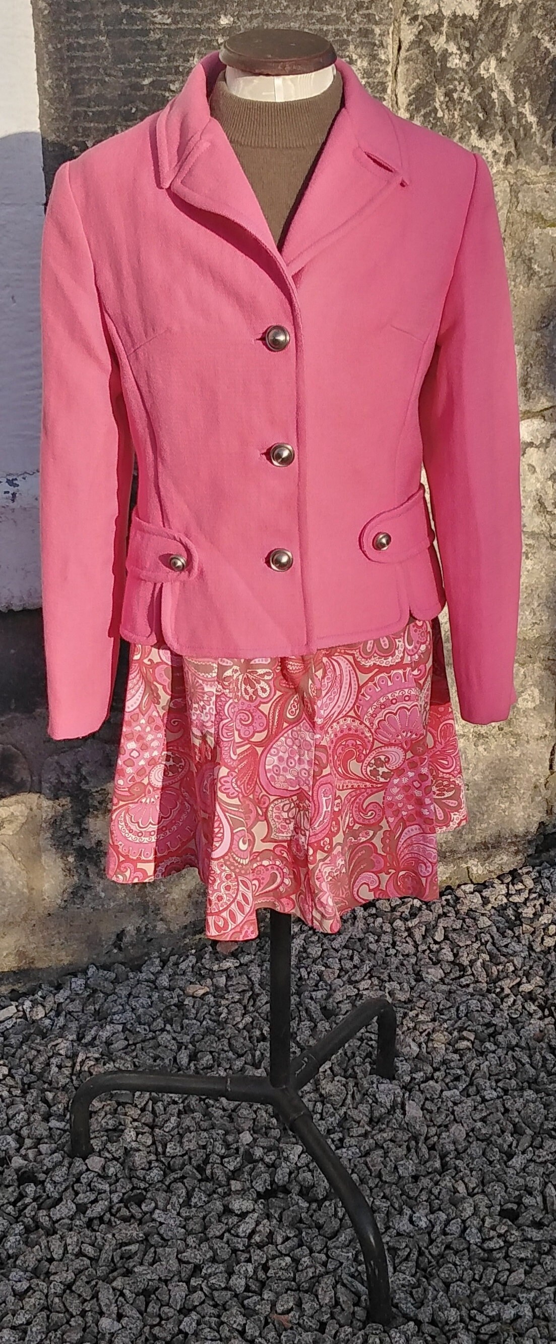 Vintage 60Er Rosa Wolle Kurze Mod Jacke von TinSoldierVintage