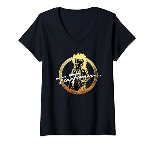 Damen Tina Turner Goldener Kreis T-Shirt mit V-Ausschnitt Damen Tina Turner Goldener Kreis T-Shirt mit V-Ausschnitt von Tina Turner
