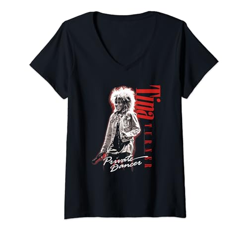 Damen Tina Turner Private Tänzerin Red Glow T-Shirt mit V-Ausschnitt Damen Tina Turner Private Tänzerin Red Glow T-Shirt mit V-Ausschnitt von Tina Turner