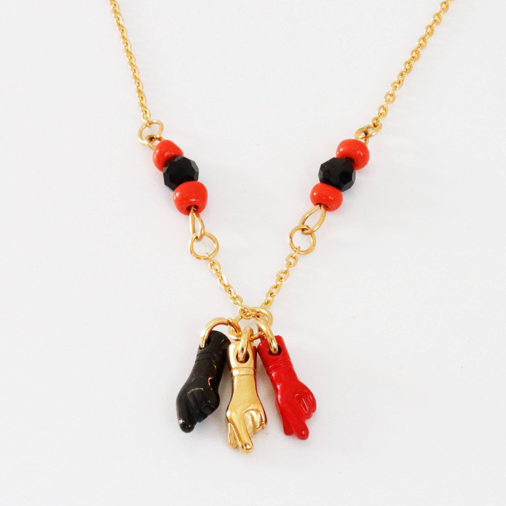 Azabache Halskette, Figa Hand Mano Fico, Charm Anhänger, Anhänger Geschenke Für Mutter, Kind von TinaBrotherJewelry