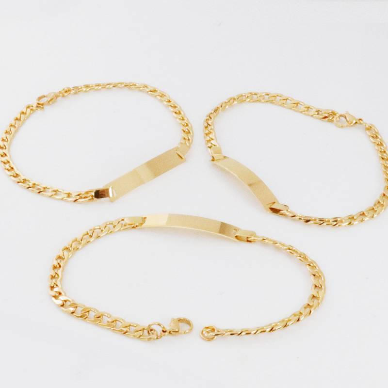 Benutzerdefinierte Goldarmband Männer, Armband Mit Gravur, Name Männer Vergoldet, Personalisierte Für Und Frau von TinaCoJewelry