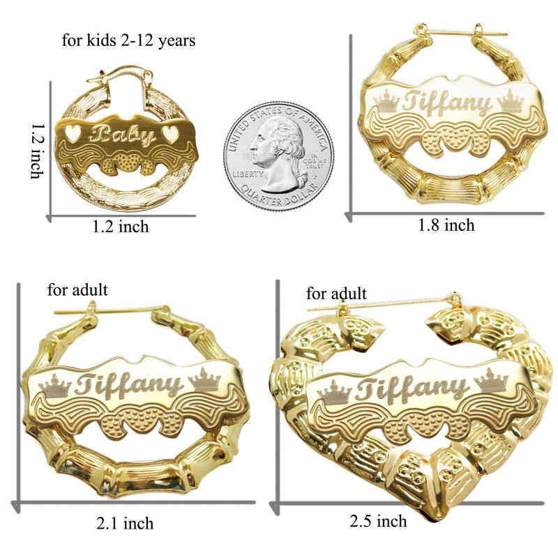 Personalisierte Ohrring，individuelle Ohrringe，personalisierter Schmuck，initial Ohrringe，monogramm Ohrring，name Ohrringe, Herz Hoop 1.2, 2.0, 2.5 Zoll von TinaCoJewelry
