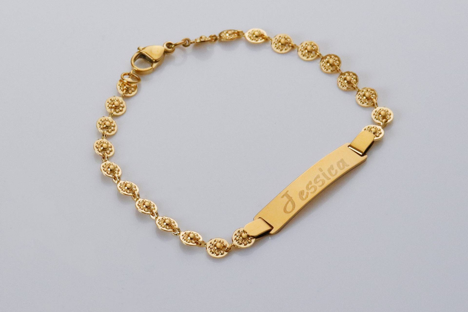 Personalisiertes Goldarmband, Damenarmband, Individuell Graviertes Armband, Gold-Id-Armband, Frauenarmband, Geschenk Für Mutter, Mädchen 22B3 von TinaCoJewelry