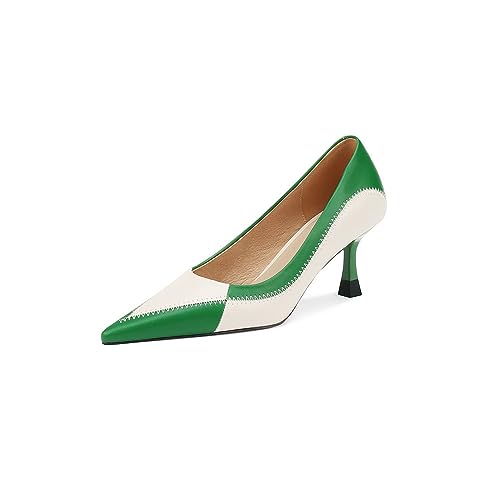 TinaCus Damen-Pumps mit spitzem Zehenbereich, mehrfarbig, echtes Leder, handgefertigt, Stiletto, mittelhoher Absatz, trendige Pumps, Grün , 38 EU TinaCus Damen-Pumps mit spitzem Zehenbereich, mehrfarbig, echtes Leder, handgefertigt, Stiletto, mittelhoher Absatz, trendige Pumps, Grün , 38 EU von TinaCus