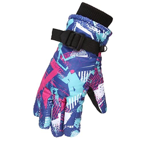 Kinder Mädchen Jungen Skihandschuhe Wasserdichte Kinderhandschuhe Winddichte Fingerhandschuhe Warme Winter Handschuhe Schneehandschuhe für 11-16 Jahre für Outdoor Sport Skifahren (Blau, 11-16 Jahre) von TinaDeer