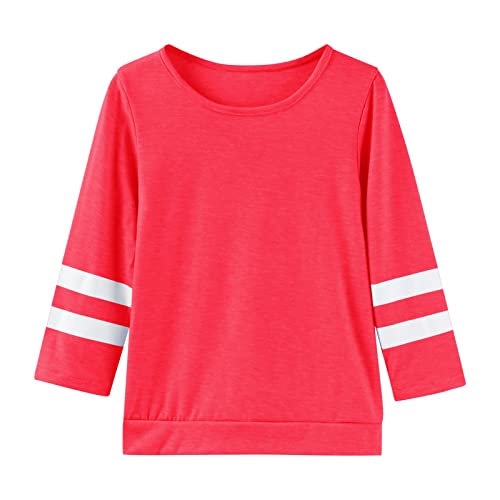 Langarmshirt Mädchen T-Shirt Langarmshirt Lässige Einfarbig Longsleeve Tunika Tops Knoten Vorne Knopf Langarm Lässige Lose Bluse T-Shirt T-Stück von TinaDeer