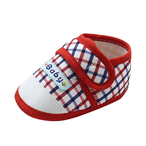 Sneaker Jungen 27 Neugeborenes Baby Jungen weiche Sohle Prewalker warme lässige Flache Schuhe Blinker Schuhe Jungen (X01 Red, 3-6 Monate) von TinaDeer