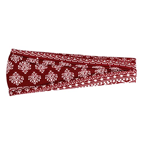 Sports Stirnband für Frauen, Haarband Damen Sommer Print Stirnbänder, Breite Elastische Weiche Atmungsaktiver Rutschfeste Haarbänder, Sommer Bandana Yoga Sport Haarreifen, Kopfband Turban für Fitness von TinaDeer