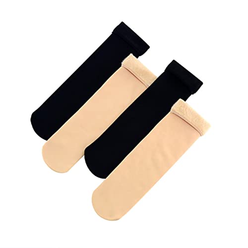 TinaDeer 1 Paar Damen Wollsocken - Thermosocken Warme Wintersocken - Winter Dicke Socken - Atmungsaktiv Winter Socken für Frauen (Beige, Einheitsgröße) von TinaDeer