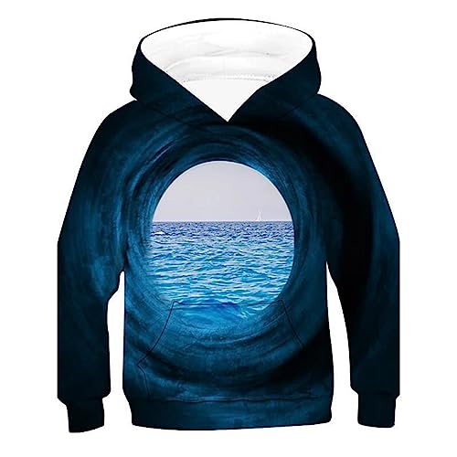 TinaDeer 3D Druck Hoodie Kinder Jungen Oversize Kapuzenpullover Lustige Sweatshirt mit Kapuze Freizeit Pullover Herbst Winter Kapuzenjacke Outdoor Party für Jungen Mädchen 2 Jahre - 12 Jahre von TinaDeer