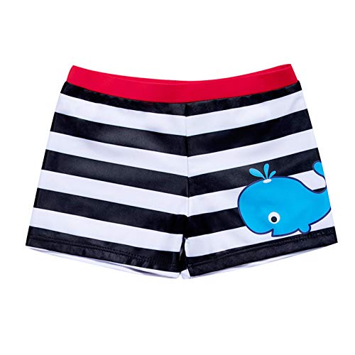 TinaDeer Baby Jungen Badehose Streifen Wal Druck Badeshorts Kinder Kleinkind Boxer-Badehose Hawaiianischer Strandshorts Schwimmhose für Strand Pool für 1-5 Jahre Jungen (Weiß, 18-24 Monate) von TinaDeer