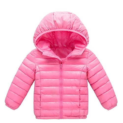 TinaDeer Baby Jungen Mädchen Daunenmantel Dünn leicht Daunenjacke Kleinkind Kinder Winterjacke Wintermantel mit Kapuze Winter Steppjacke Mantel Kleidung für 2-8 Jahre (Pink, 4-5 Jahre) von TinaDeer