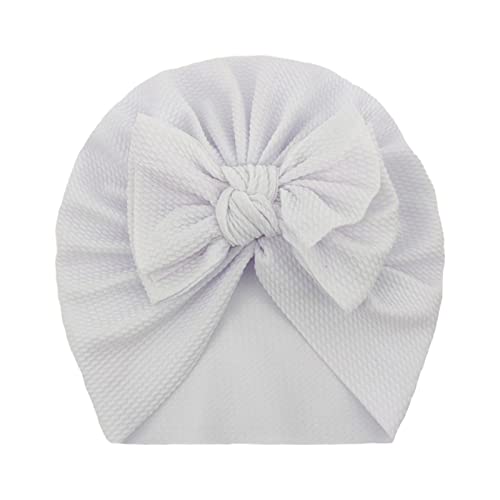 TinaDeer Baby Kinder Mädchen Turban Hüte mit Schleife Kopfband Turban Haarbänder Taufe Headwrap Neugeborenes Baby Stirnband Mädchen Volltonfarbe geknotet Hut Mütze Hut (A, Einheitsgröße), 0-3 Jahre von TinaDeer