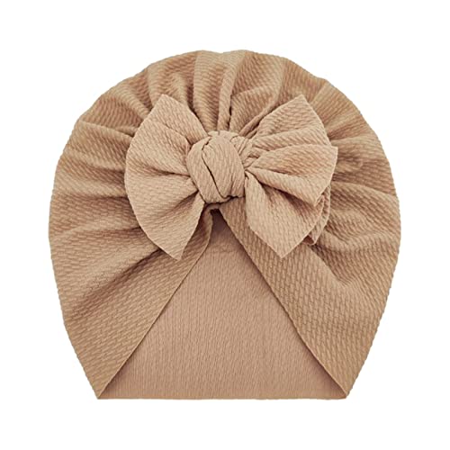 TinaDeer Baby Kinder Mädchen Turban Hüte mit Schleife Kopfband Turban Haarbänder Taufe Headwrap Neugeborenes Baby Stirnband Mädchen Volltonfarbe geknotet Hut Mütze Hut (E, Einheitsgröße), 0-3 Jahre von TinaDeer