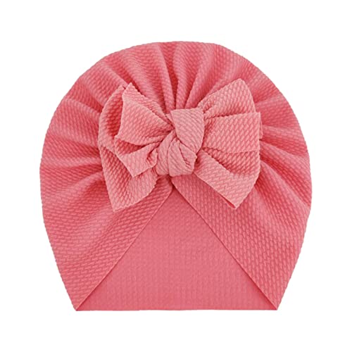 TinaDeer Baby Kinder Mädchen Turban Hüte mit Schleife Kopfband Turban Haarbänder Taufe Headwrap Neugeborenes Baby Stirnband Mädchen Volltonfarbe geknotet Hut Mütze Hut (J, Einheitsgröße) von TinaDeer