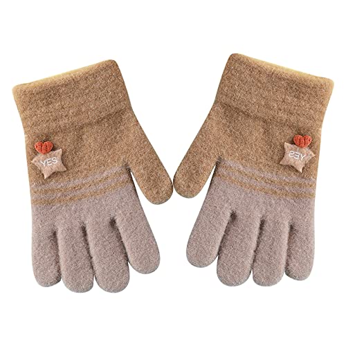 TinaDeer Baby Mädchen Jungen Finger Handschuhe Kleinkind Dicke Strickhandschuhe Kinder Fingerhandschuhe Herbst Winter Warme Cartoon Gestrickte Winterhandschuhe für 3-6 Jahre (D, 3-6 Jahre) von TinaDeer