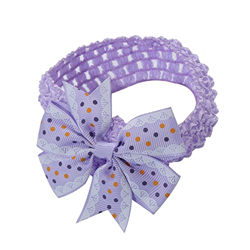 TinaDeer Baby Mädchen Stirnband mit Schleife Stirnbänder Nylon Stretch Haarband Taufe Headwear Kopfband Haarbänder Kopftuch für Kinder Kleinkinder Säuglinge (Purple, One Size) von TinaDeer