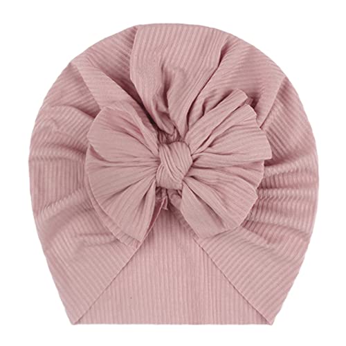 TinaDeer Baby Mädchen Turban Hüte mit Schleife Neugeboren Kleinkind Kopfband Stirnband Haarband Knoten Mütze Sommer Stretch Schleife Headwear Kleinkind Neugeborene Mütze Hut Hut (Orange) von TinaDeer