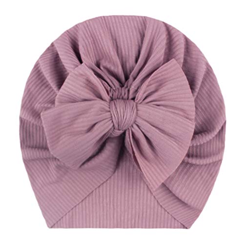 TinaDeer Baby Mädchen Turban Hüte mit Schleife Neugeboren Kleinkind Kopfband Stirnband Haarband Knoten Mütze Sommer Stretch Headwear Neugeborene Hut (Rosa A), Einheitsgröße von TinaDeer