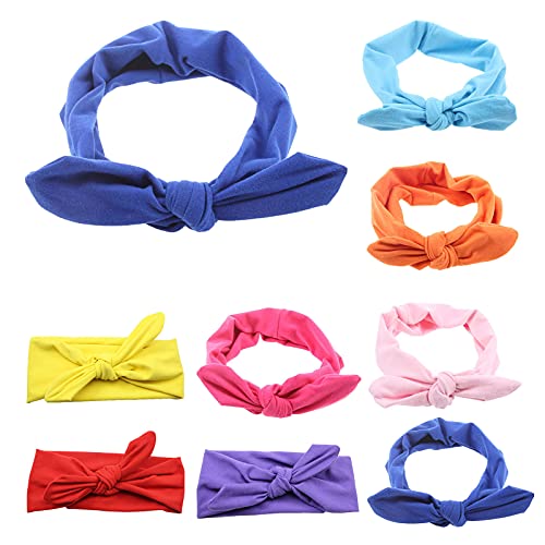 TinaDeer Baby Neugeborene Mädchen Stirnband mit Schleife Stirnbänder Nylon Stretch Haarband Taufe Headwear Kopfband Haarbänder Kopftuch für 0-3 Jahre Kinder Kleinkinder Säuglinge (Rosa D) von TinaDeer